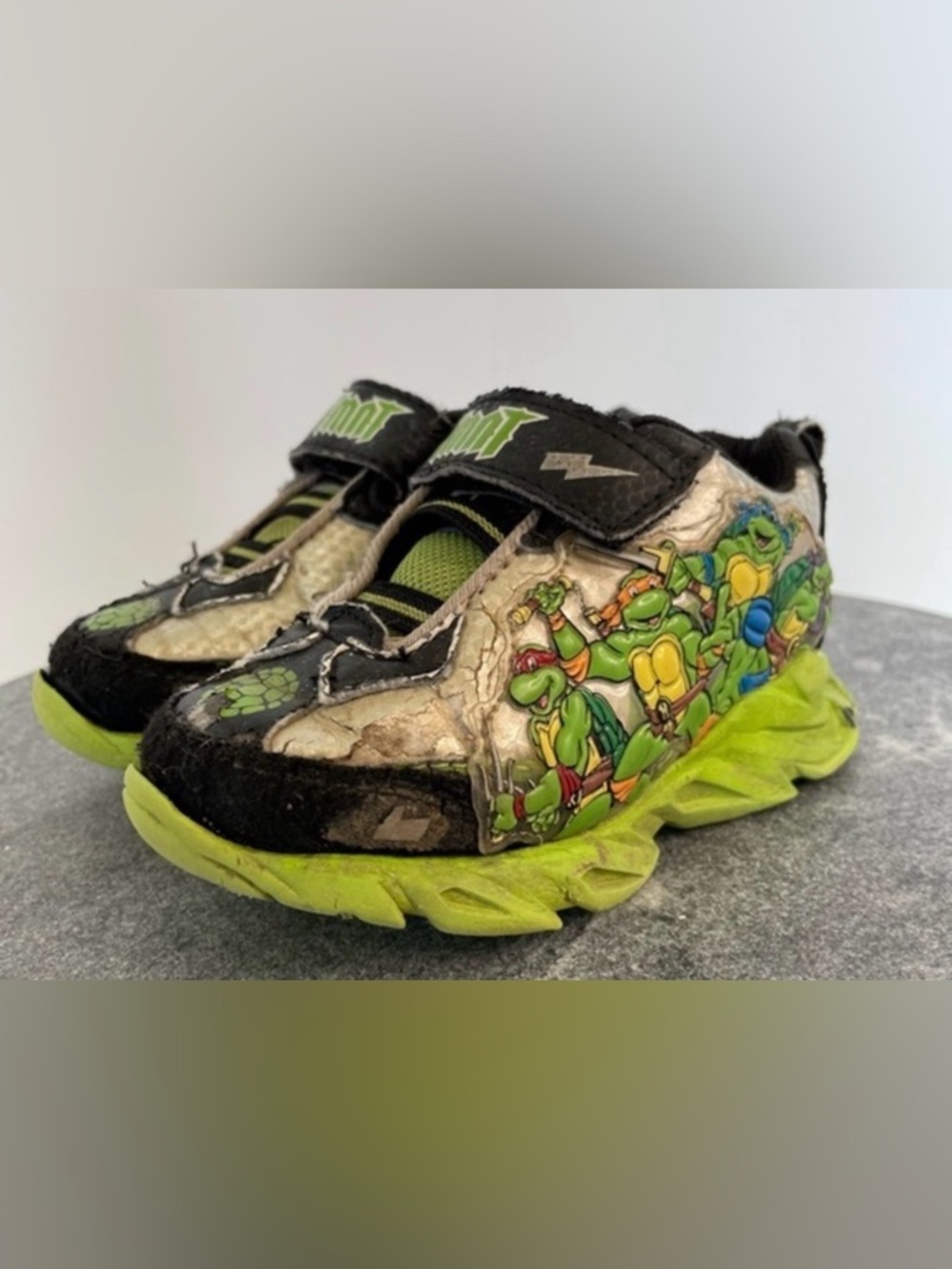 💛 Kids Ninja Turtles Green Sneakers Tennis Shoes 7